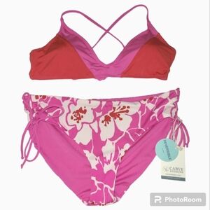 NWT* Carve Designs* Mix&Match Bikini* Pink/Red/White* Sz XL